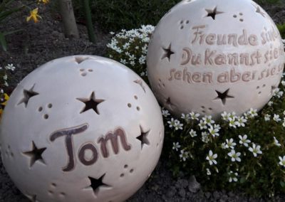 Gedenklampen mit Name oder Spruch